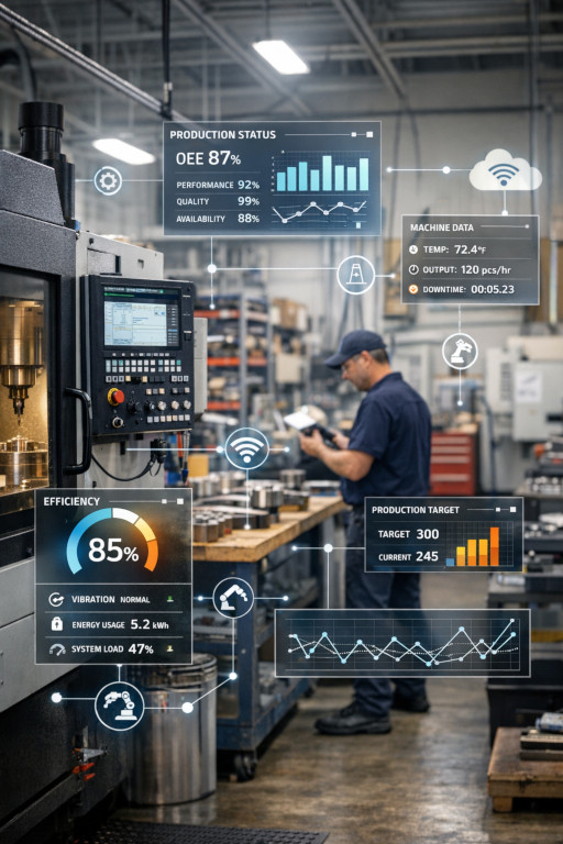 Augmented reality view of a production counter