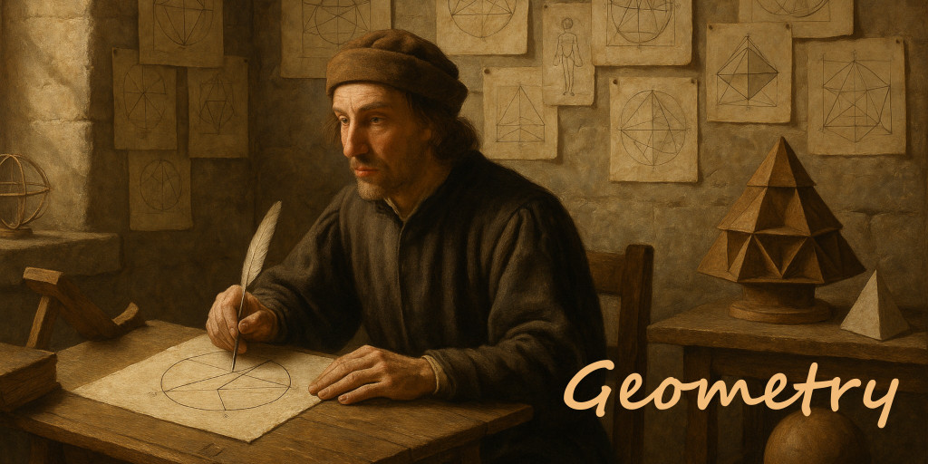A 15th century mathematician working at his desk.