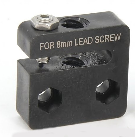 Anti-backlash nut block for 8mm lead screw.