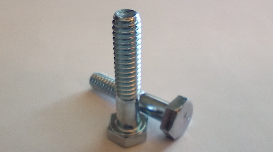 Two 1/4in x 1-1/2in hex bolts.