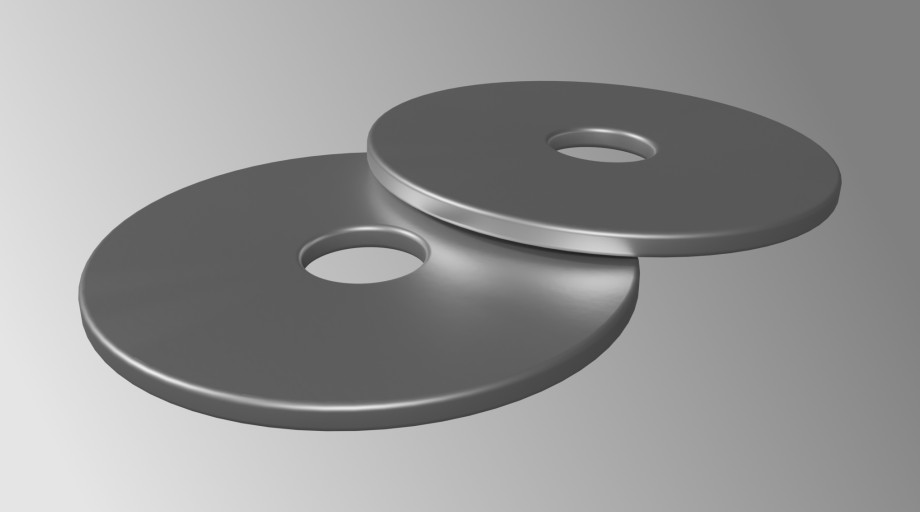 Two 1/4in x 1-1/4in OD washers.